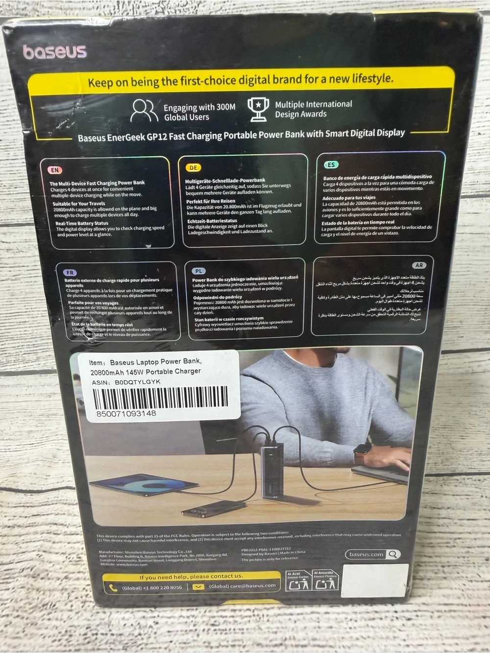 Baseus EnerGeek GP12 20800mAh Fast Charging Power Bank Digital Display New